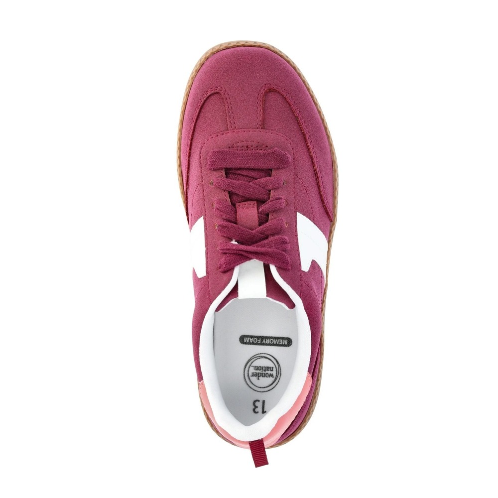 Wonder Nation Big Girls Size 4 Maroon Lace Up‎ Casual Soccer Sneakers Shoes